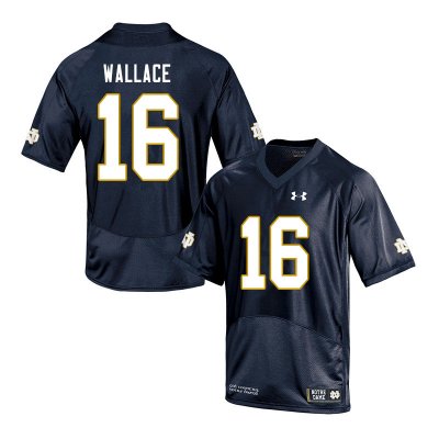 Notre Dame Fighting Irish Men's KJ Wallace #16 Navy Under Armour Authentic Stitched College NCAA Football Jersey GCU5599HO